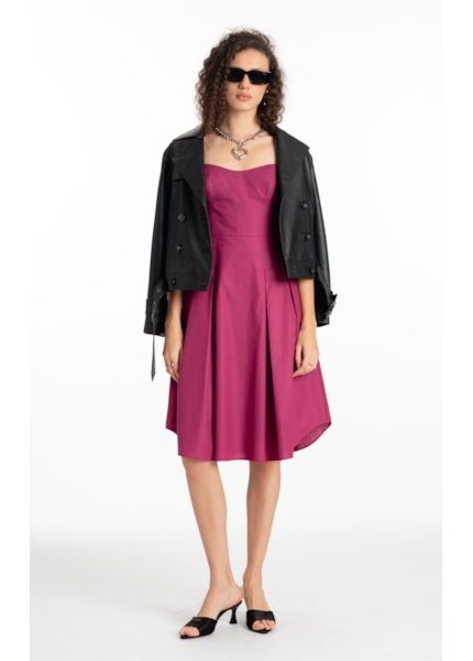 Vestido Galles Pleated Pitaya