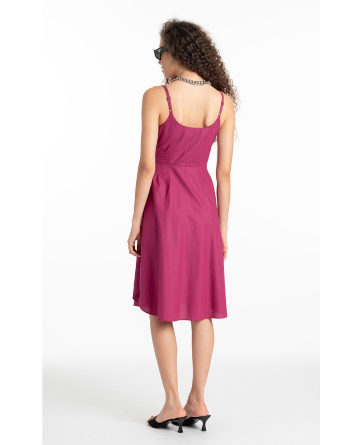 Vestido Galles Pleated Pitaya