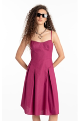 Vestido Galles Pleated Pitaya