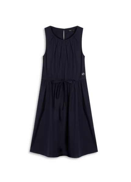 Vestido Galles Pleats Midi Dark Navy