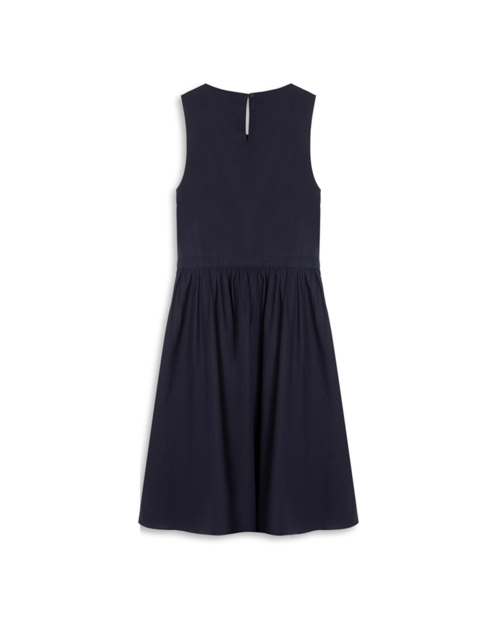 Vestido Galles Pleats Midi Dark Navy