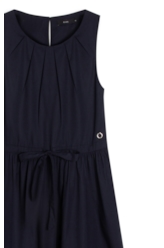 Vestido Galles Pleats Midi Dark Navy