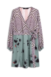 Vestido Geometric Flowers Overlap Estampado