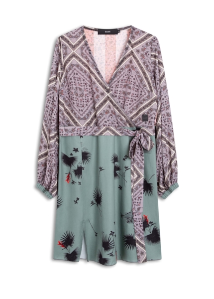 Vestido Geometric Flowers Overlap Estampado