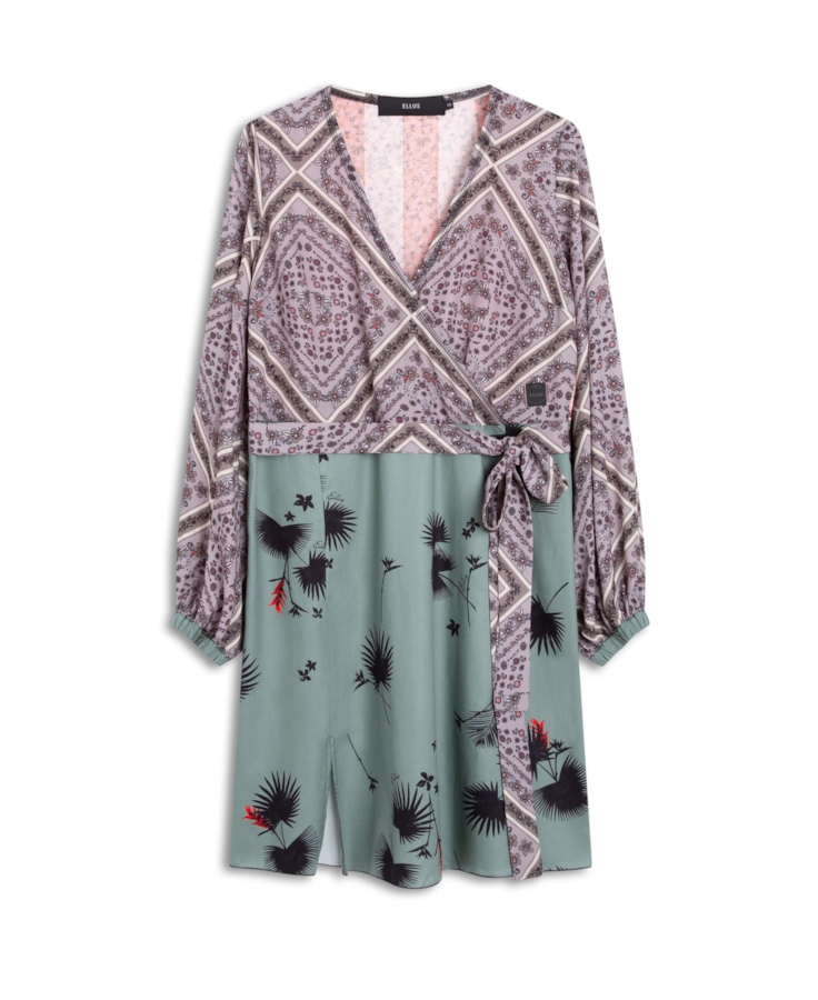 Vestido Geometric Flowers Overlap Estampado