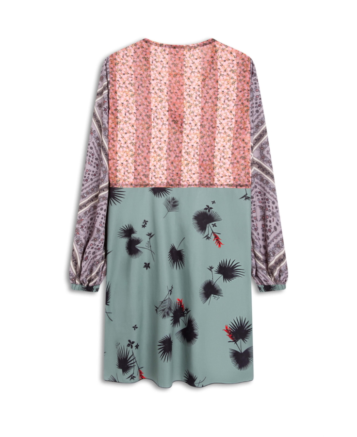 Vestido Geometric Flowers Overlap Estampado