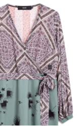 Vestido Geometric Flowers Overlap Estampado