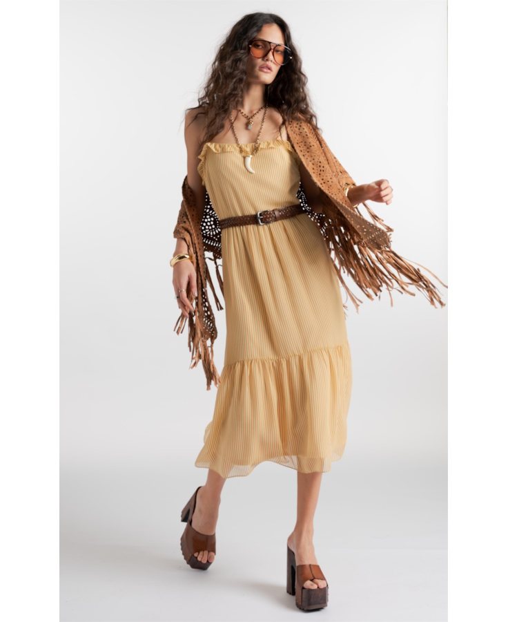 Vestido Georgette Amarelo