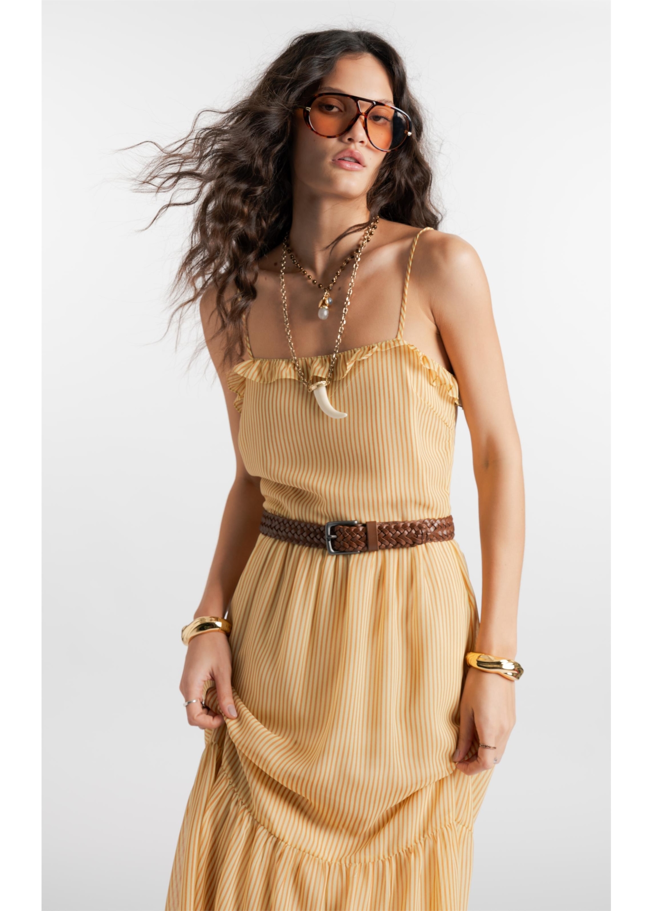 Vestido Georgette Amarelo