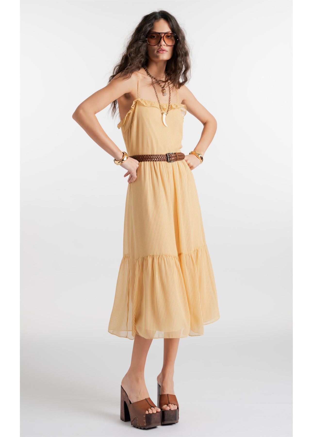 Vestido Georgette Amarelo