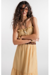 Vestido Georgette Midi Amarelo
