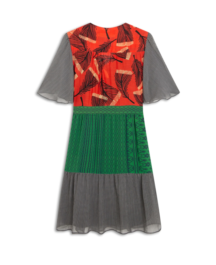 Vestido Georgette Stripes Estampado