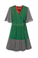 Vestido Georgette Stripes Estampado