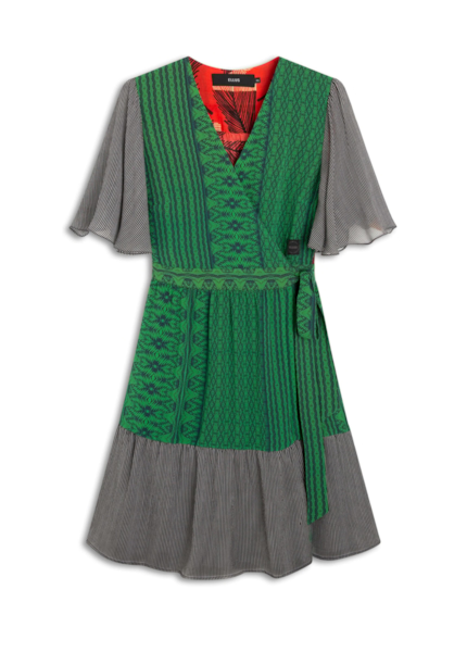 Vestido Georgette Stripes Estampado