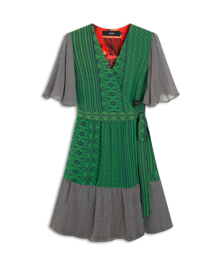Vestido Georgette Stripes Estampado