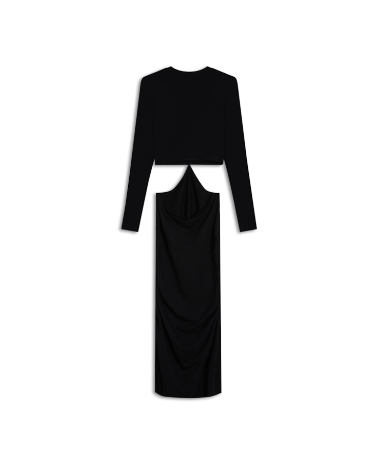 Vestido Heavy Cutout Dress Preto