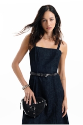 Vestido High Comfort Dark Indigo Bolso 2107 Lav.Amac.+res.e Amas
