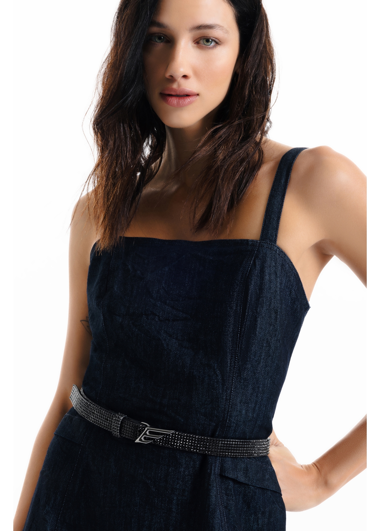 Vestido High Comfort Dark Indigo Bolso 2107 Lav.Amac.+res.e Amas
