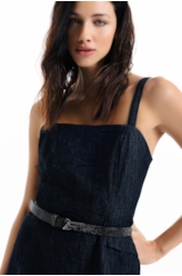 Vestido High Comfort Dark Indigo Bolso 2107 Lav.Amac.+res.e Amas