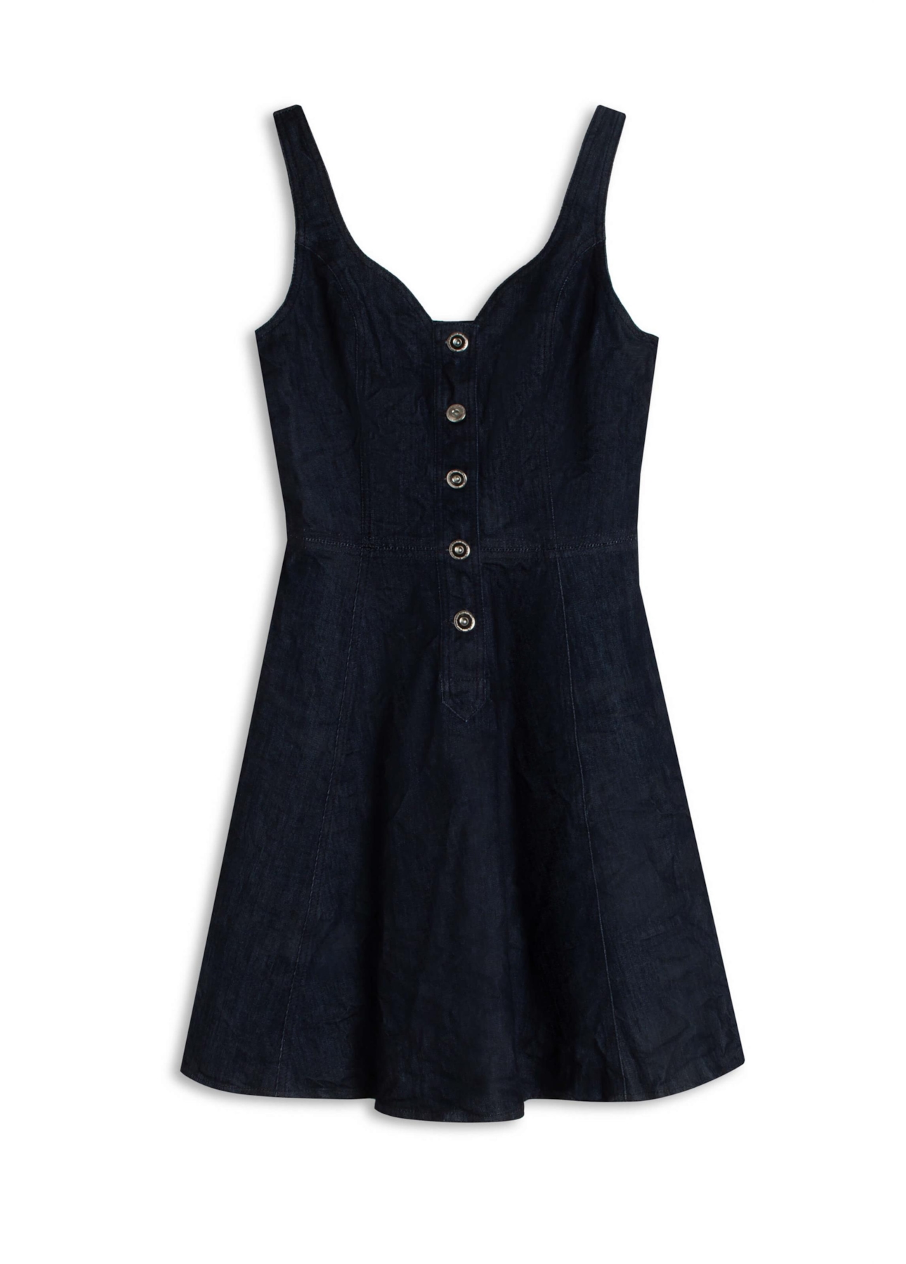 Vestido High Comfort Dark Indigo Botoe Lav. Amaciado+resina e Amassado