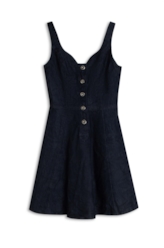 Vestido High Comfort Dark Indigo Botoe Lav. Amaciado+resina e Amassado