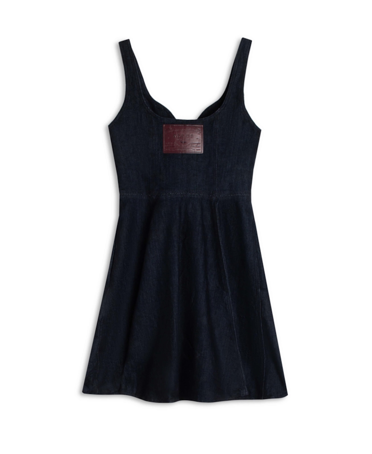 Vestido High Comfort Dark Indigo Botoe Lav. Amaciado+resina e Amassado