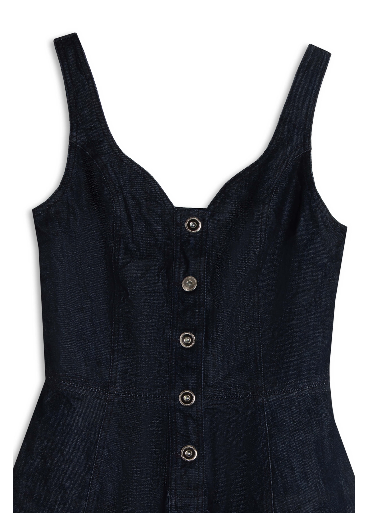 Vestido High Comfort Dark Indigo Botoe Lav. Amaciado+resina e Amassado