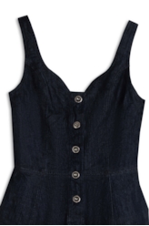 Vestido High Comfort Dark Indigo Botoe Lav. Amaciado+resina e Amassado