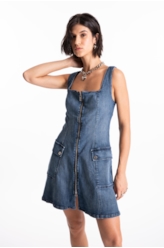 Vestido High Comfort Dark Indigo Lav.Medio
