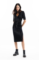 Vestido Hotfix Double Breasted Preto