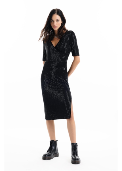 Vestido Hotfix Double Breasted Preto