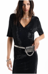 Vestido Hotfix Double Breasted Preto