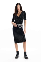 Vestido Hotfix Double Breasted Preto