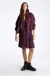 Vestido Incandescente Overlap Contrast Dark Wine