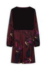 Vestido Incandescente Overlap Contrast Dark Wine