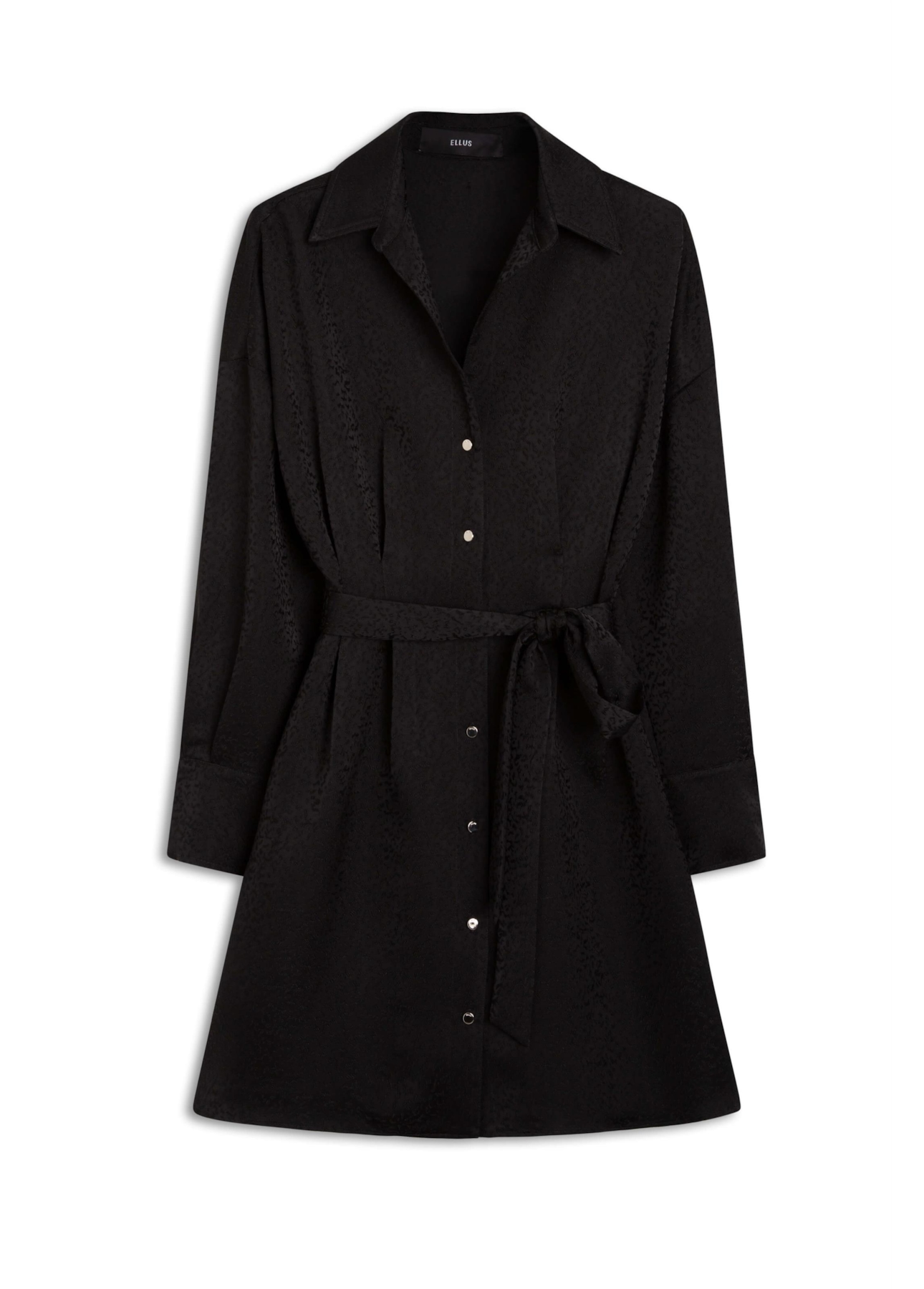 Vestido Jacquard Buttons Preto