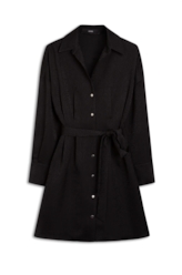 Vestido Jacquard Buttons Preto