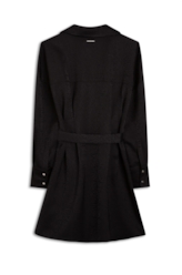 Vestido Jacquard Buttons Preto