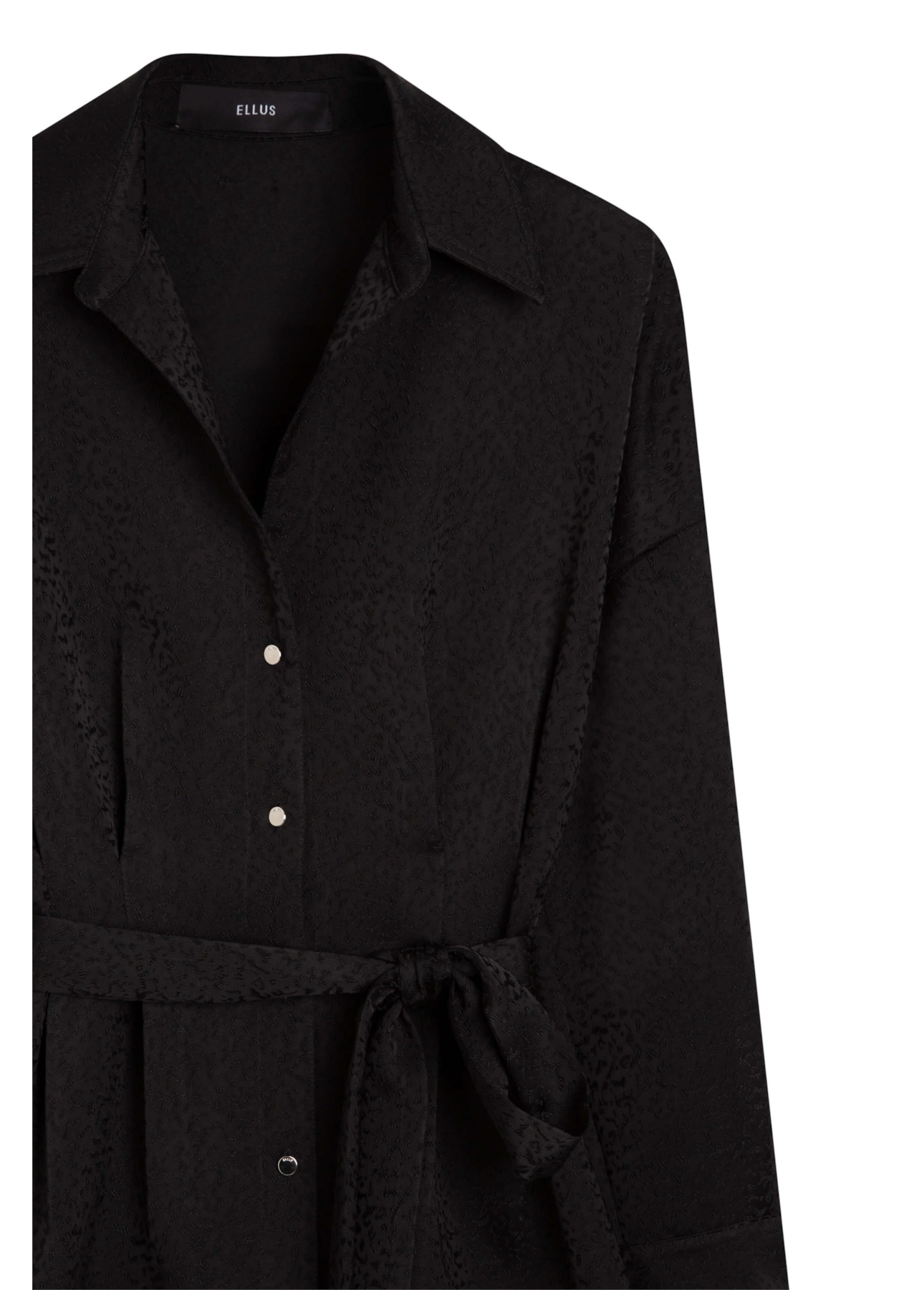 Vestido Jacquard Buttons Preto