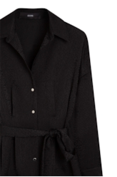 Vestido Jacquard Buttons Preto