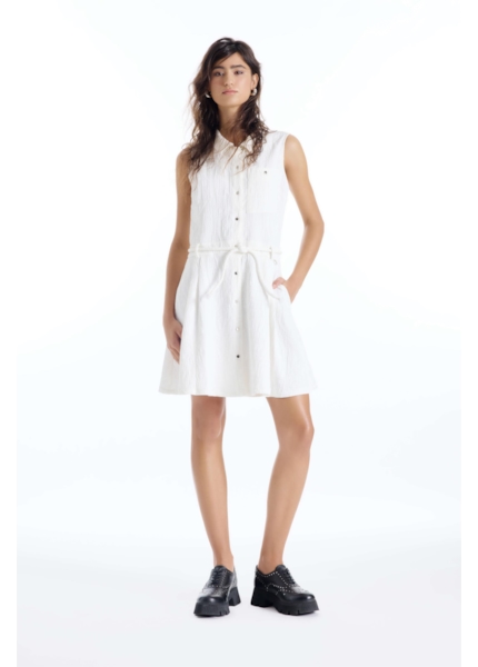 Vestido Jacquard Off White