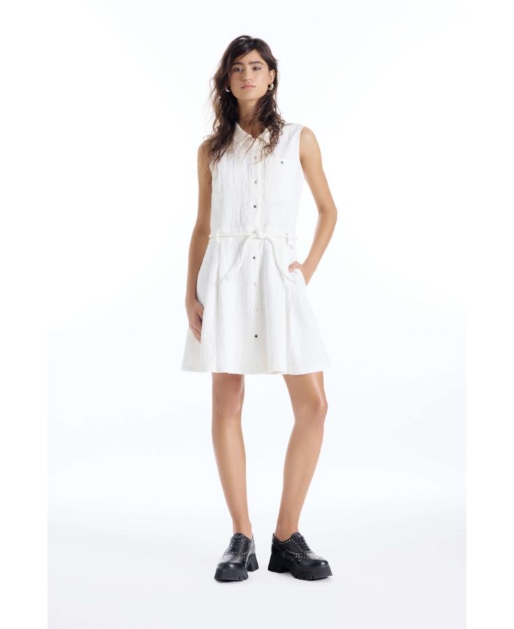 Vestido Jacquard Off White