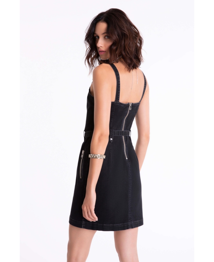 Vestido Jeans Intense Black 1744-Lav.Black C/ Rebolo