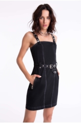Vestido Jeans Intense Black 1744-Lav.Black C/ Rebolo