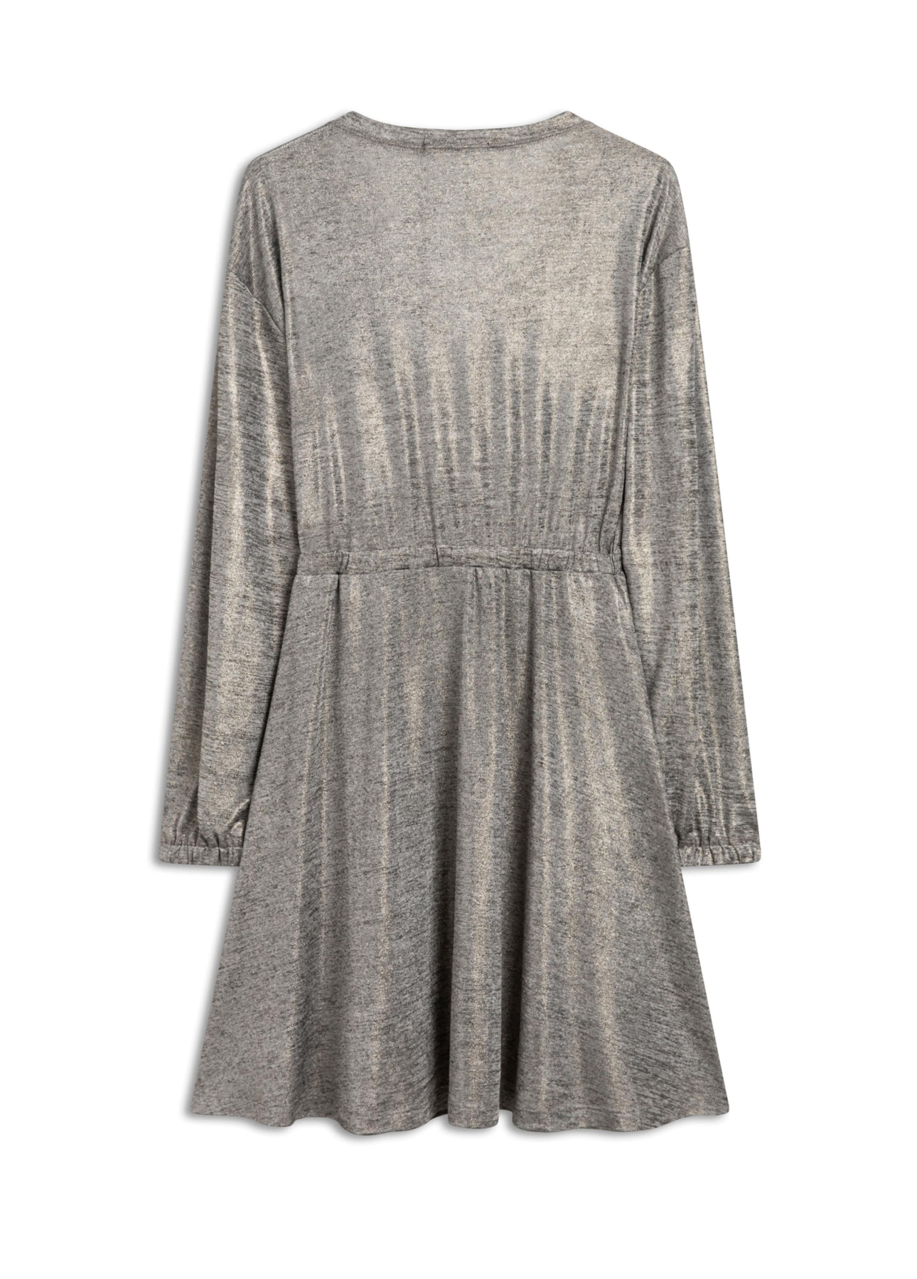 Vestido Jersey Foil Metalico Cinza Mescla