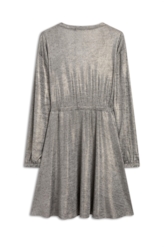 Vestido Jersey Foil Metalico Cinza Mescla