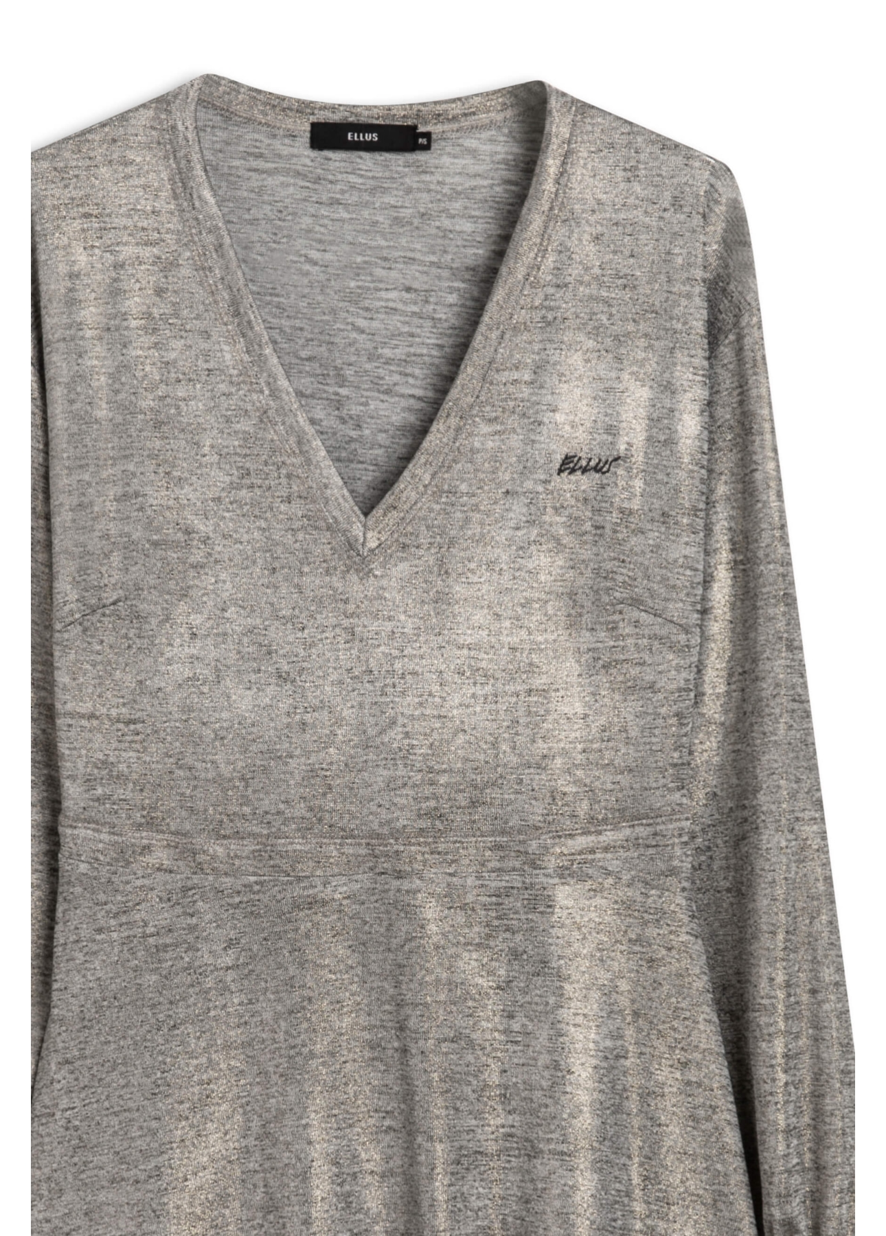 Vestido Jersey Foil Metalico Cinza Mescla