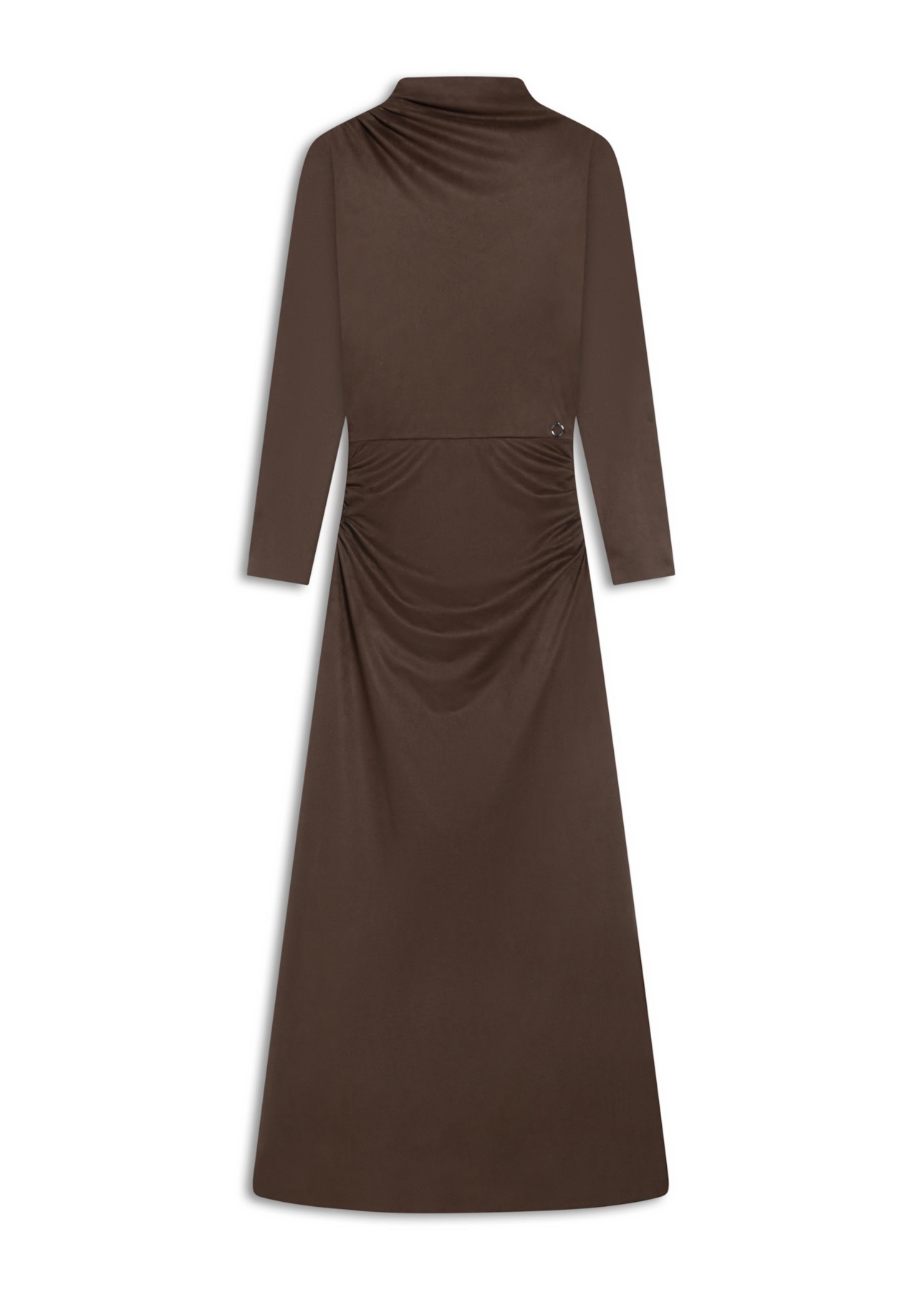 Vestido Jersey Leather Drapped Marrom