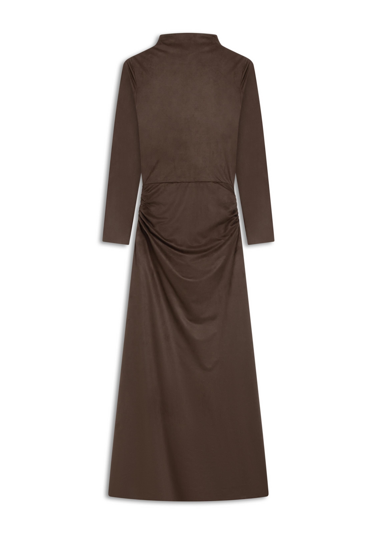 Vestido Jersey Leather Drapped Marrom
