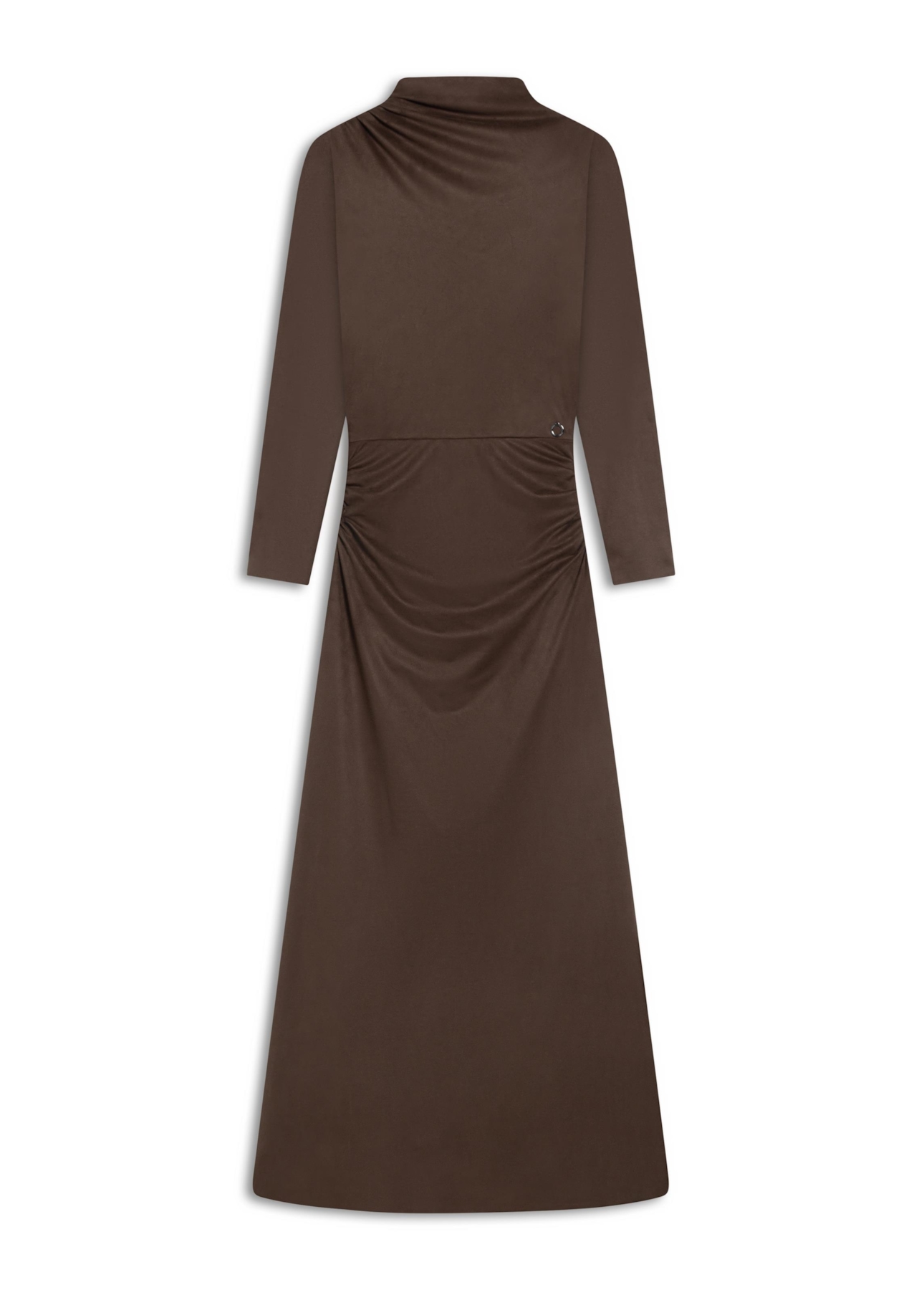 Vestido Jersey Leather Drapped Marrom